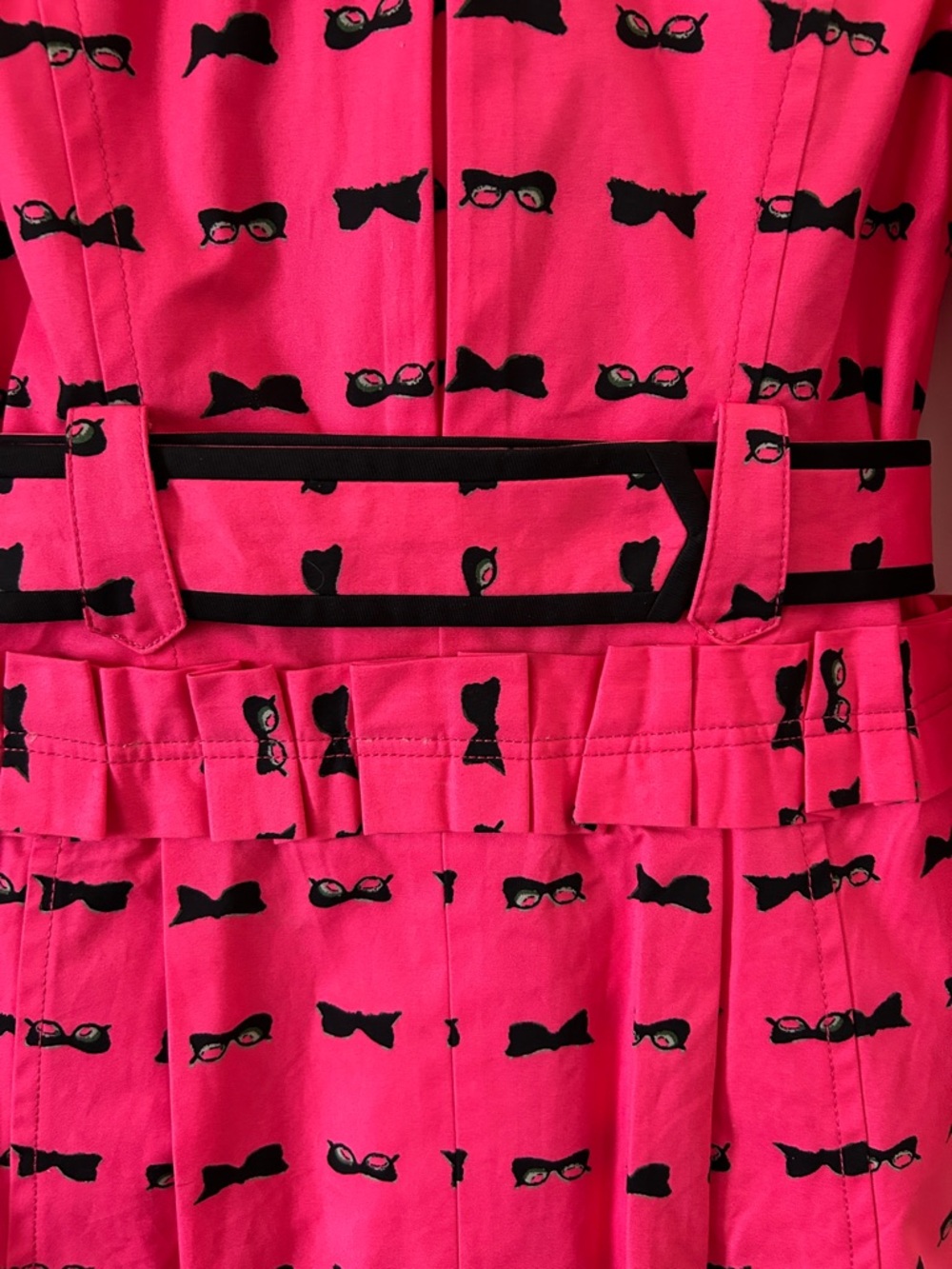 ZUCOZZ Hot Pink Belted Trench Coat with Sunglasses Print Size Small - Picture 9 of 9